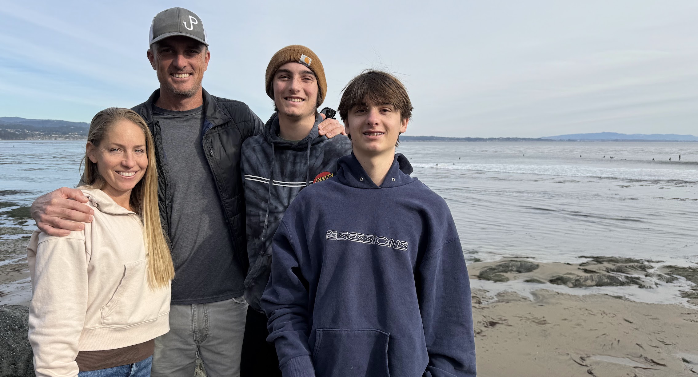 Jon and family at the beach